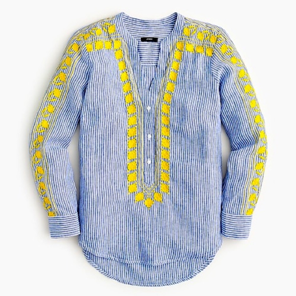 J. Crew linen popover top